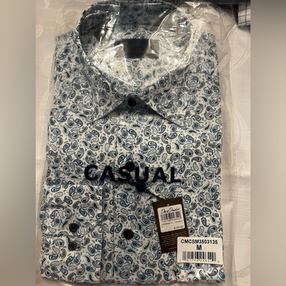 NWT David Donahue Casual Button Up Shirt